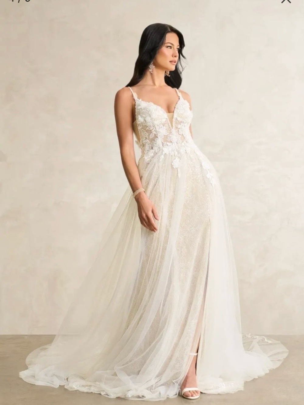 Azazie Ivory Lace Appliqué Wedding Dress 16